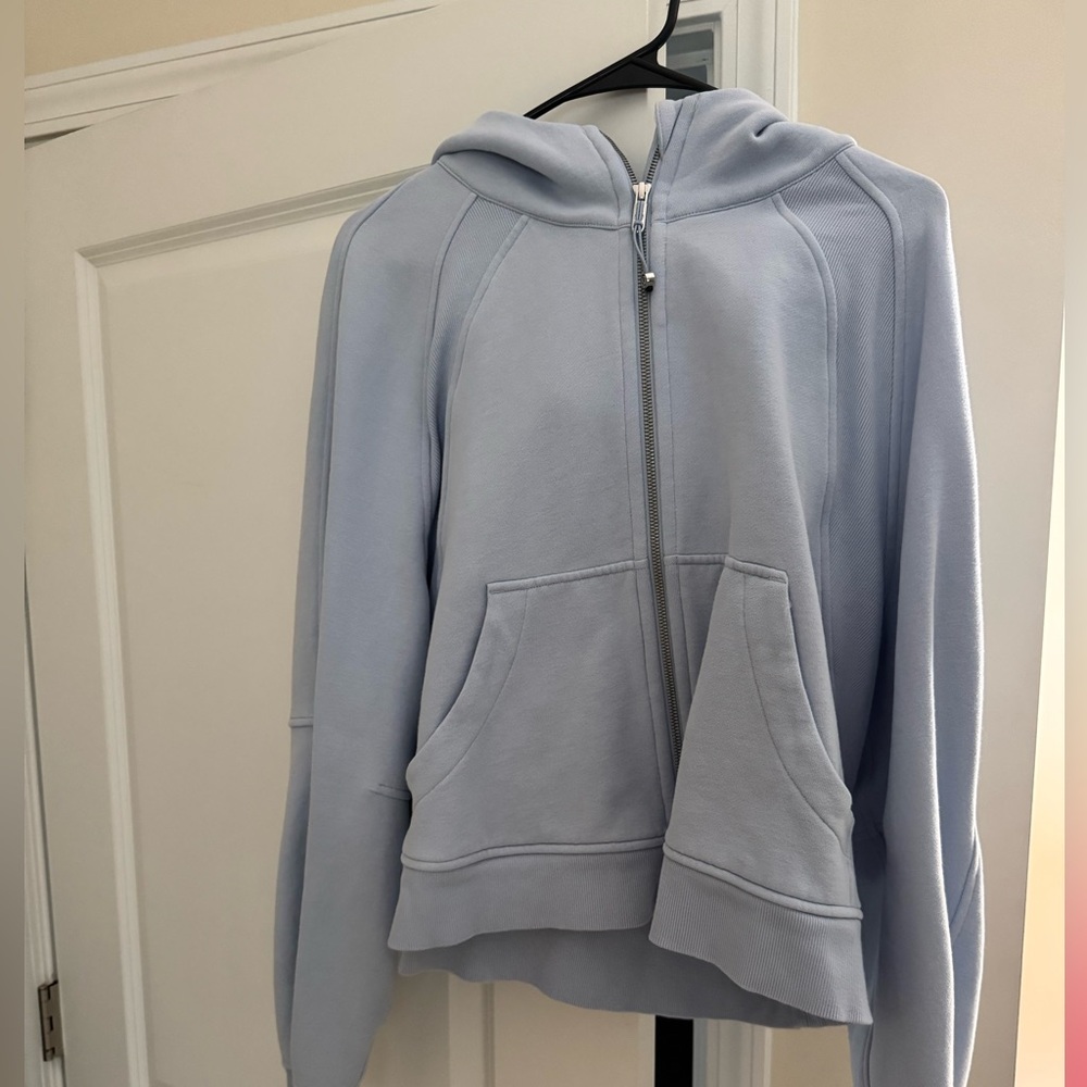 lululemon Crop Scuba Light Blue Hoodie